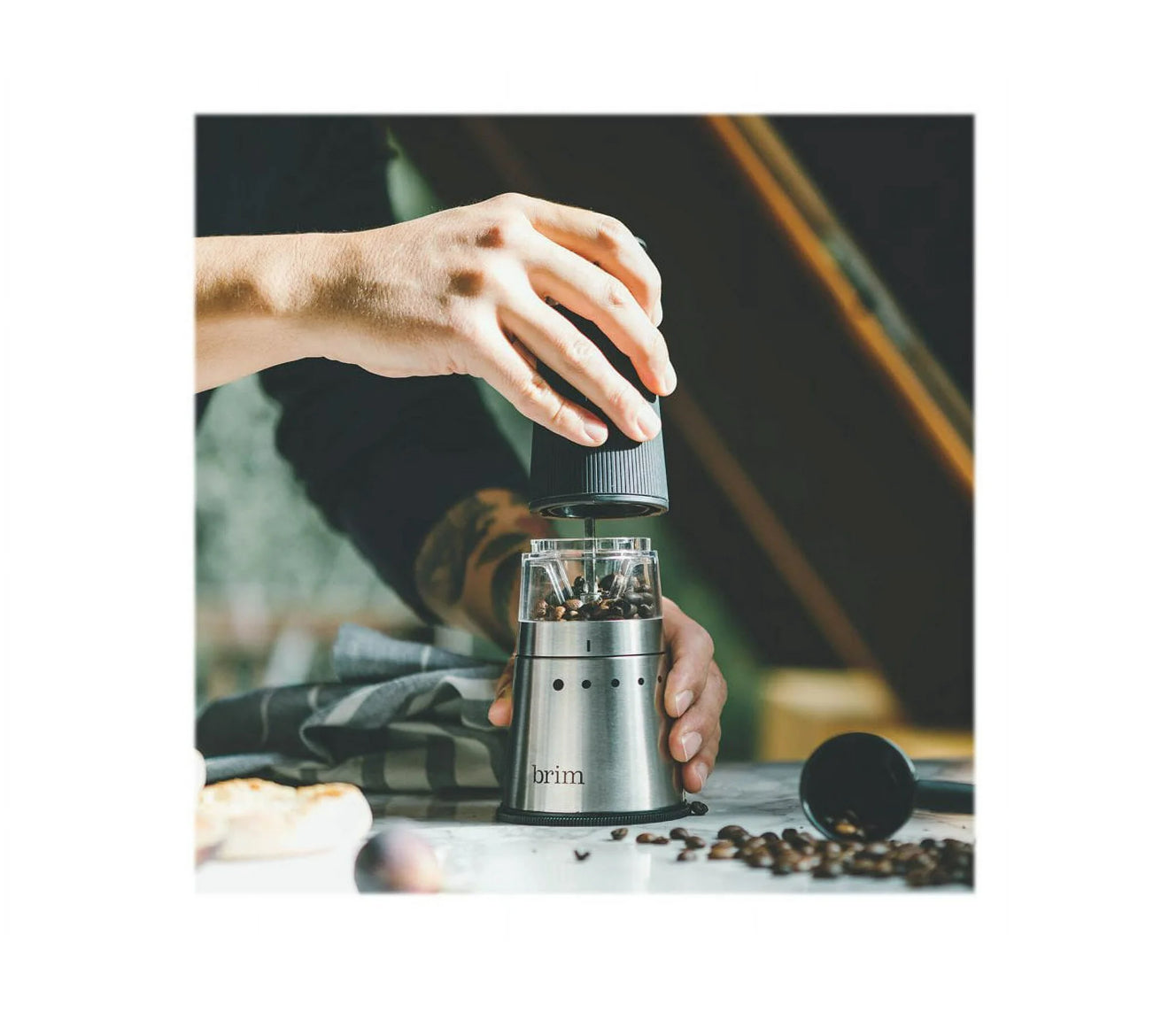 Brim Electric Handheld Electric Coffee Grinder - Stainless Steel